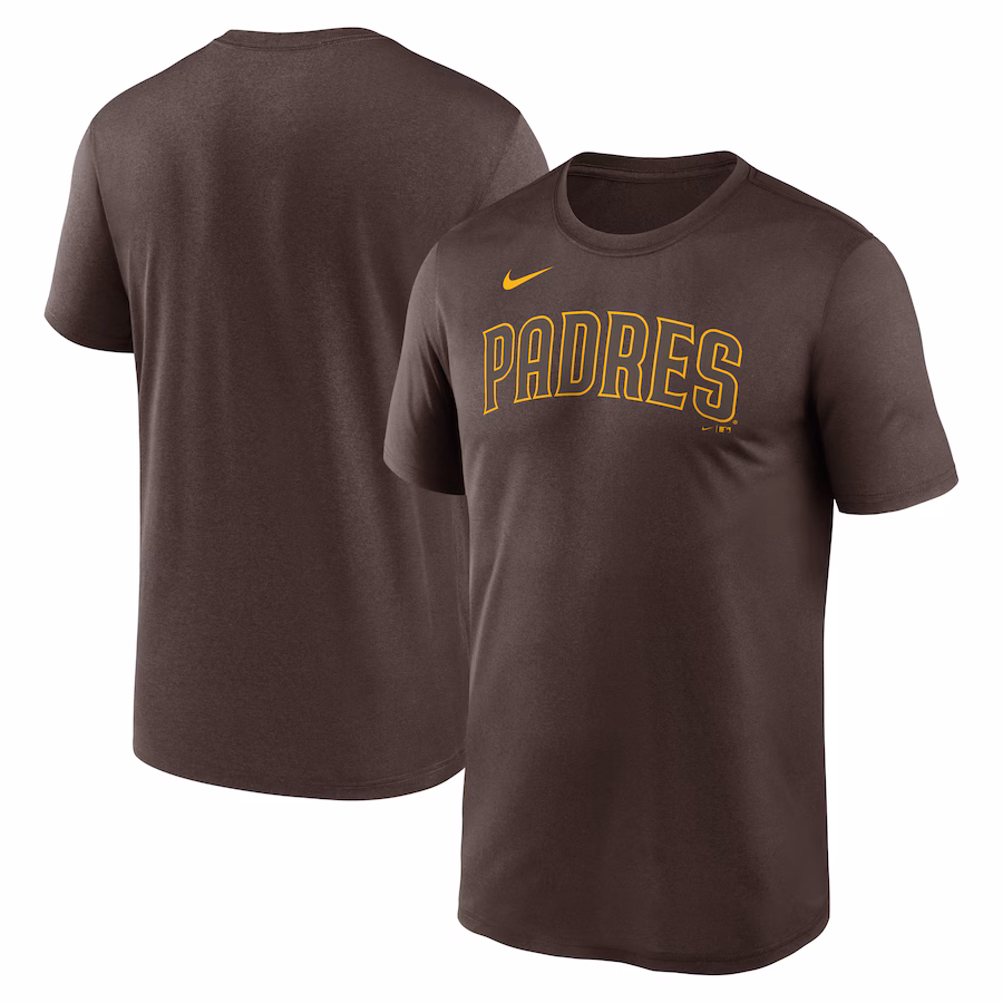 Men's San Diego Padres Nike Brown Legend Fuse Wordmark T-Shirt - Puhuasuan