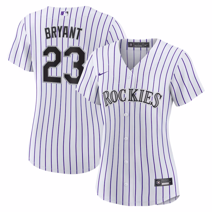 Women's Colorado Rockies Kris Bryant Nike White/Purple Replica Player Jersey - Puhuasuan