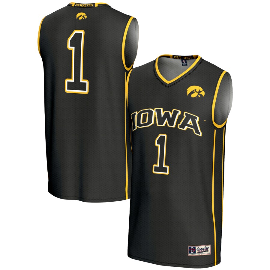 #1 Iowa Hawkeyes GameDay Greats Youth Lightweight Basketball Jersey - Black - Puhuasuan