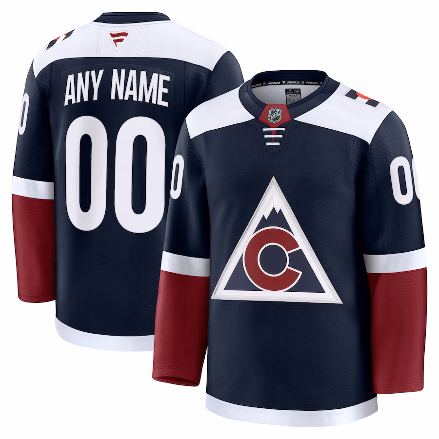 Men's Colorado Avalanche Fanatics Navy Alternate Premium Custom Jersey - Puhuasuan