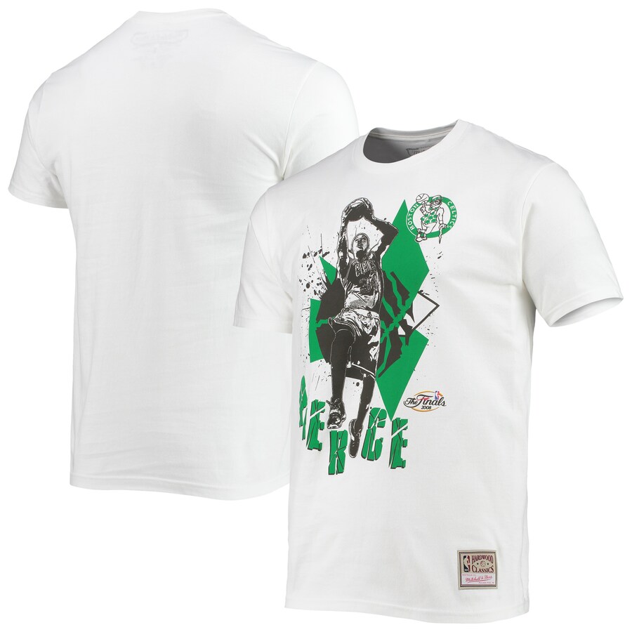 Men's Boston Celtics Paul Pierce Mitchell & Ness White Suite Sensations Player T-Shirt - Puhuasuan