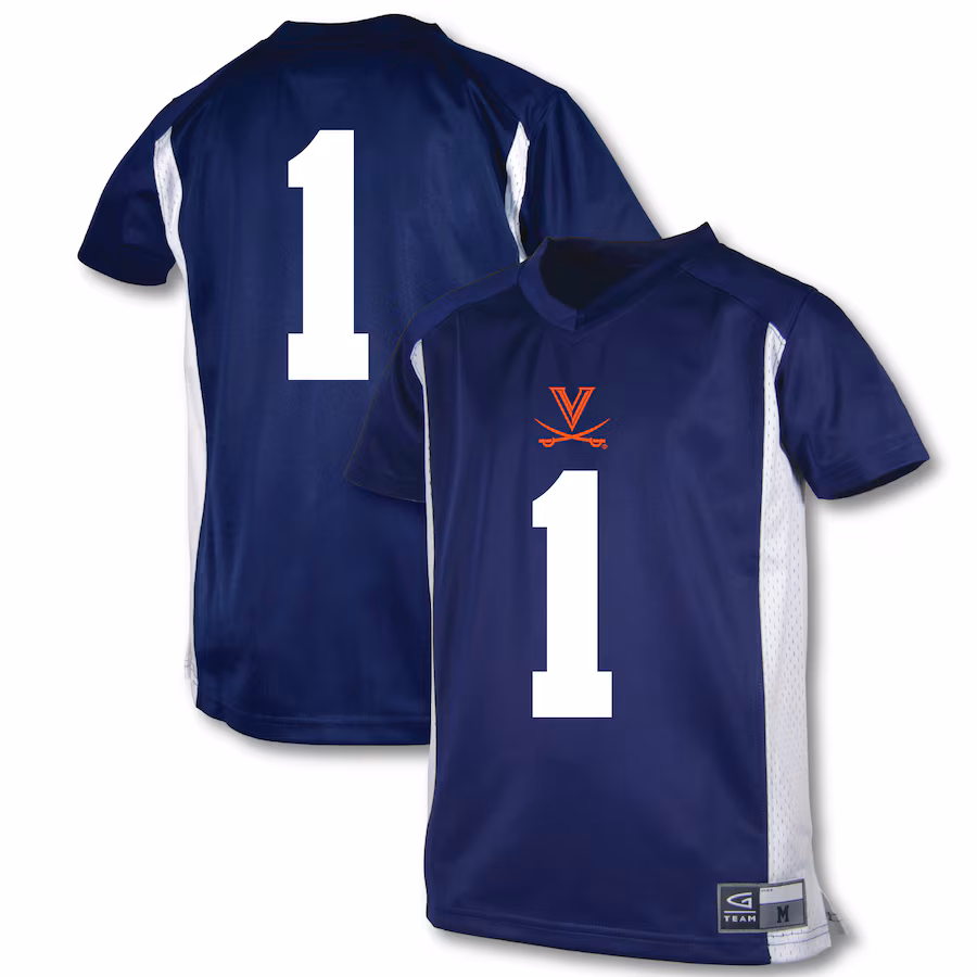 Youth Garb #1 Blue Virginia Cavaliers Football Jersey - Puhuasuan