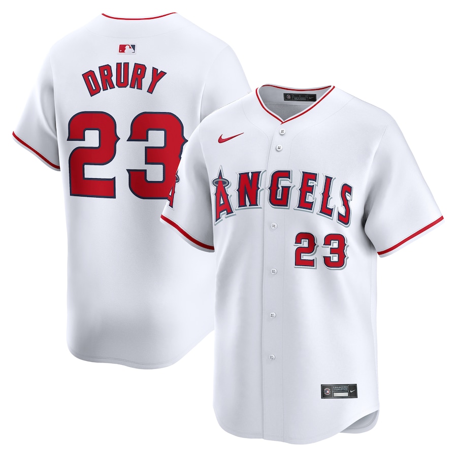 Men's Los Angeles Angels Brandon Drury Nike White Home Limited Player Jersey - Puhuasuan
