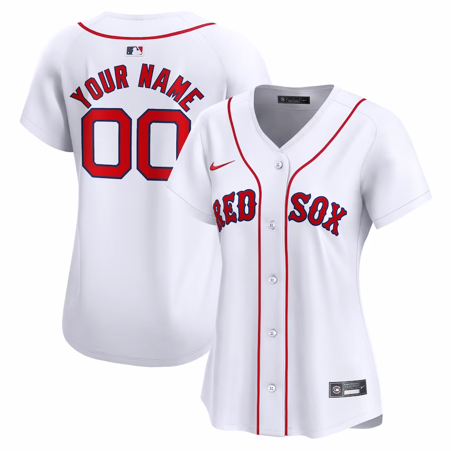 Women's Boston Red Sox Nike White Home Limited Custom Jersey - Puhuasuan