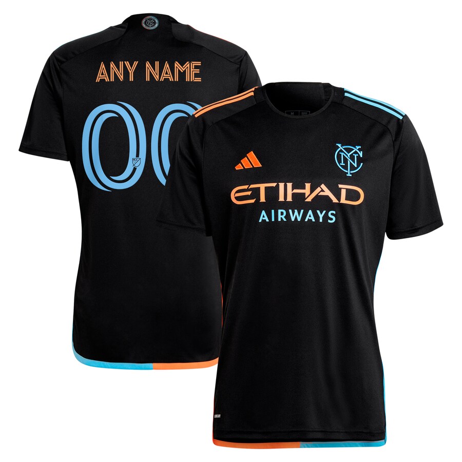 Men's New York City FC  adidas Black 2024 24/7 Kit Replica Custom Jersey - Puhuasuan