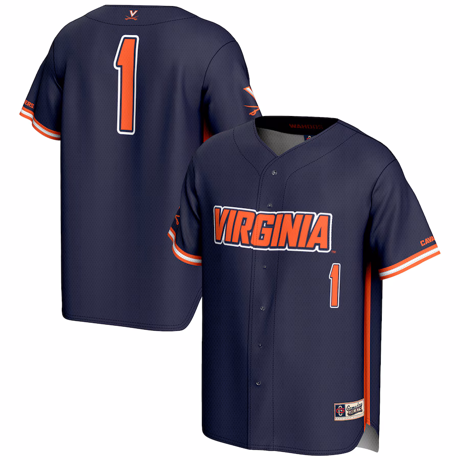 Youth GameDay Greats #1 Navy Virginia Cavaliers Lightweight Baseball Jersey - Puhuasuan