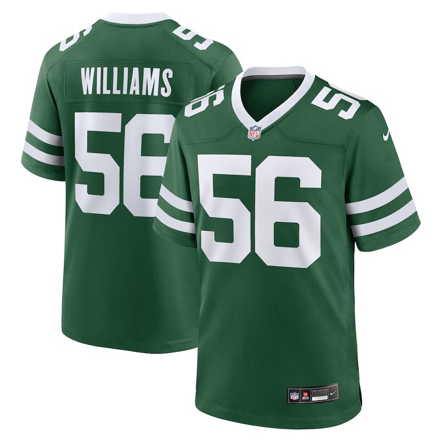 Men's New York Jets Quincy Williams Nike Legacy Green  Game Player Jersey - Puhuasuan