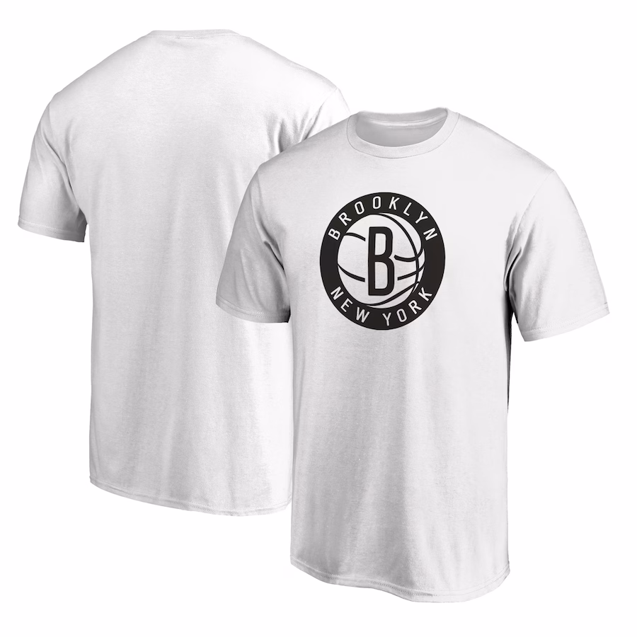 Men's Brooklyn Nets Fanatics White Primary Team Logo T-Shirt - Puhuasuan