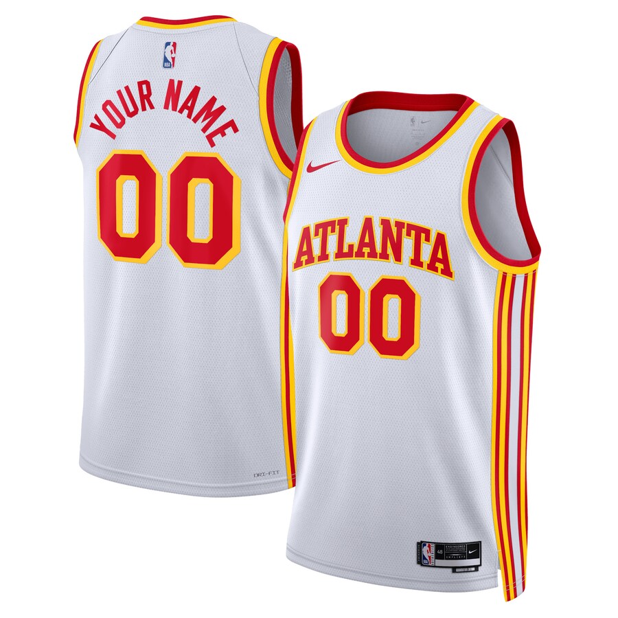 Unisex Atlanta Hawks Nike White Swingman Custom Jersey - Association Edition - Puhuasuan