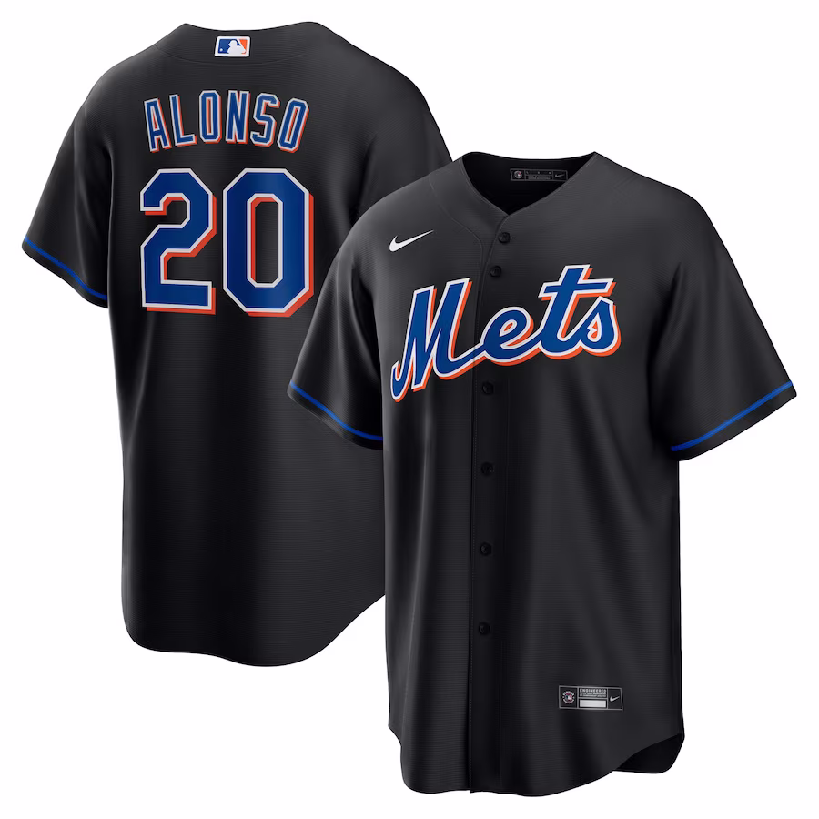 Men's New York Mets Pete Alonso Nike Black 2022 Alternate Replica Player Jersey - Puhuasuan