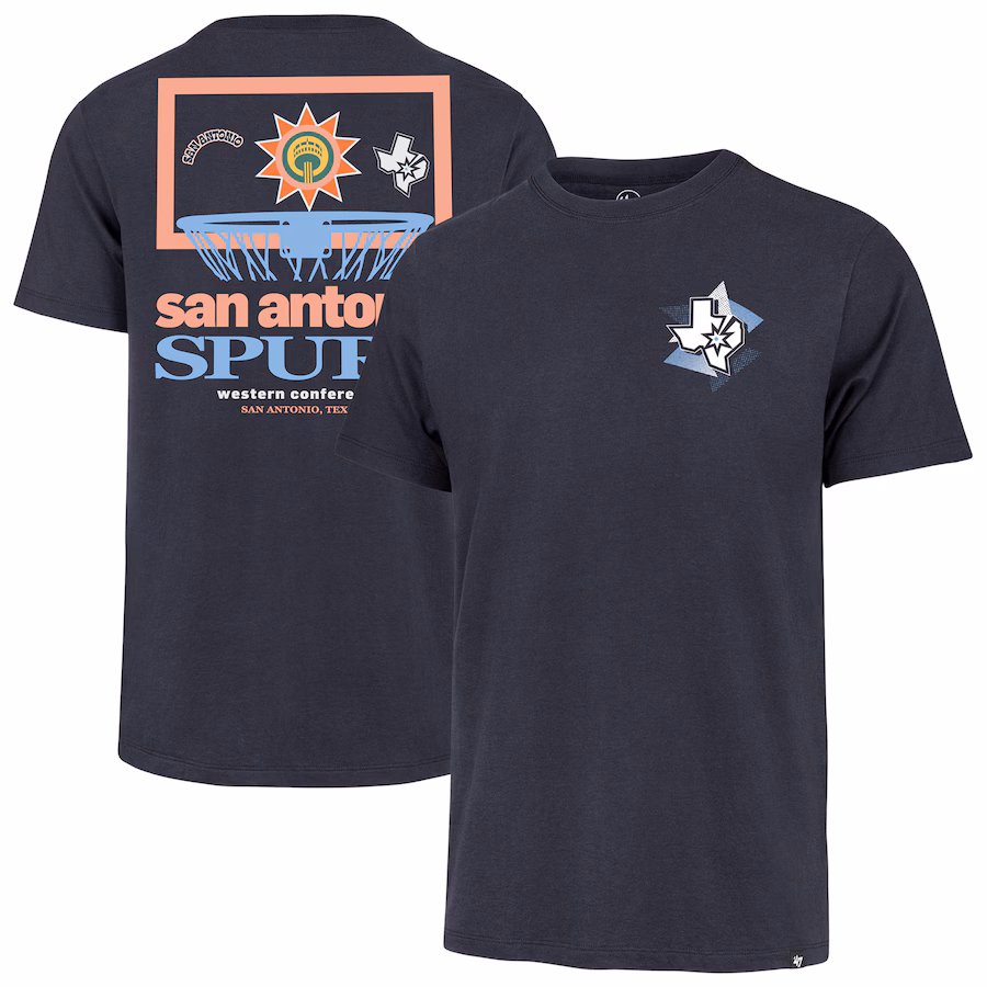Men's San Antonio Spurs  '47 Navy City Edition Backboard T-Shirt - Puhuasuan