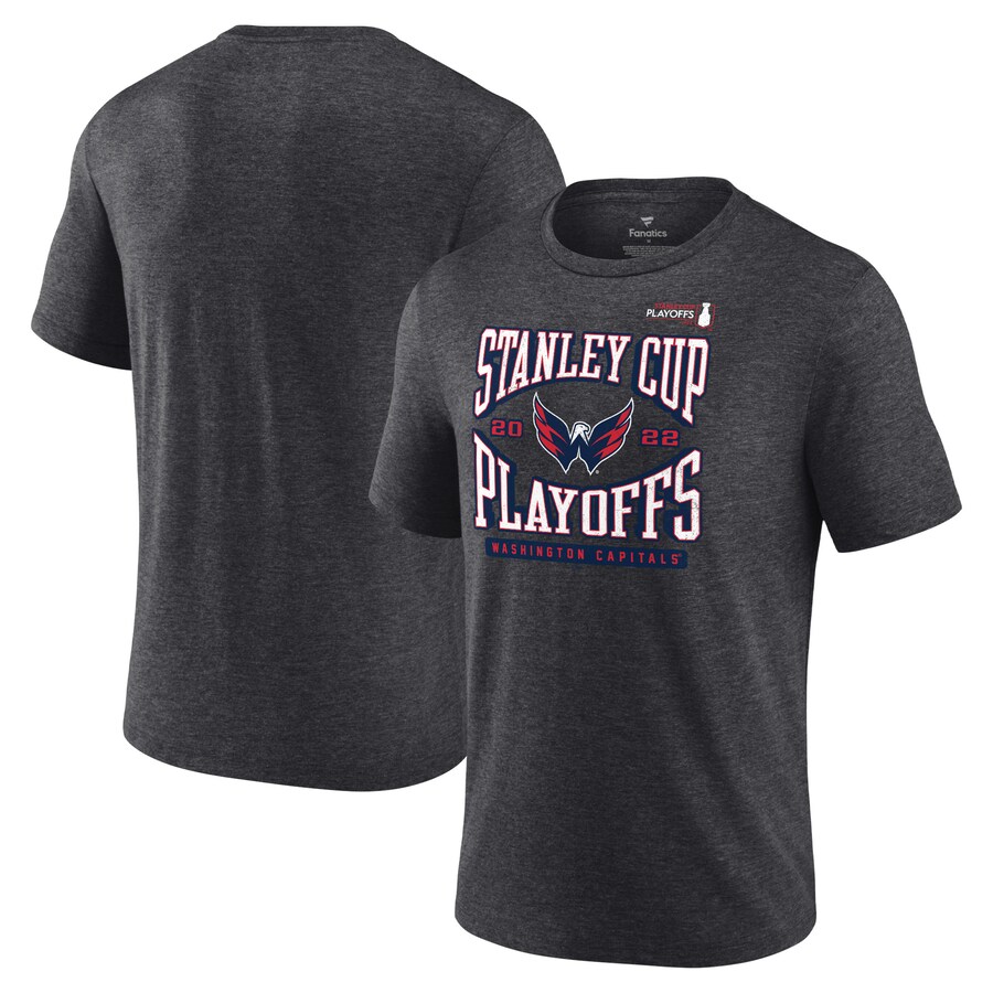 Men's Washington Capitals Fanatics Charcoal 2022 Stanley Cup Playoffs Wraparound T-Shirt - Puhuasuan