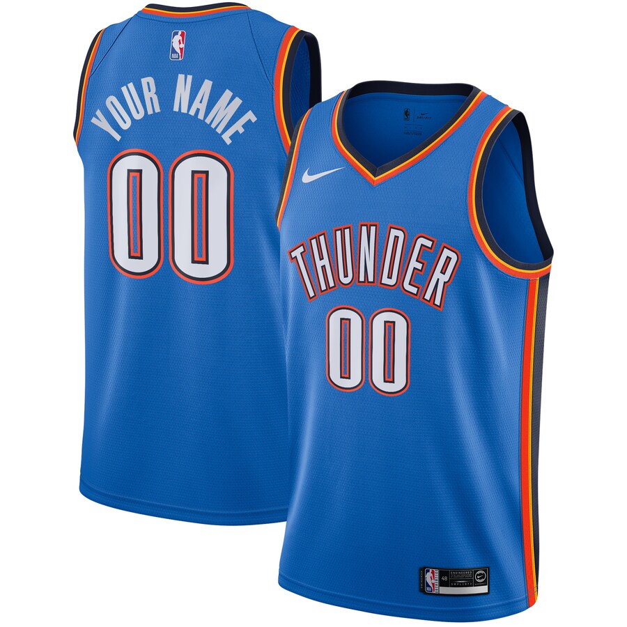 Men's Oklahoma City Thunder Nike Blue Custom Swingman Jersey - Icon Edition - Puhuasuan