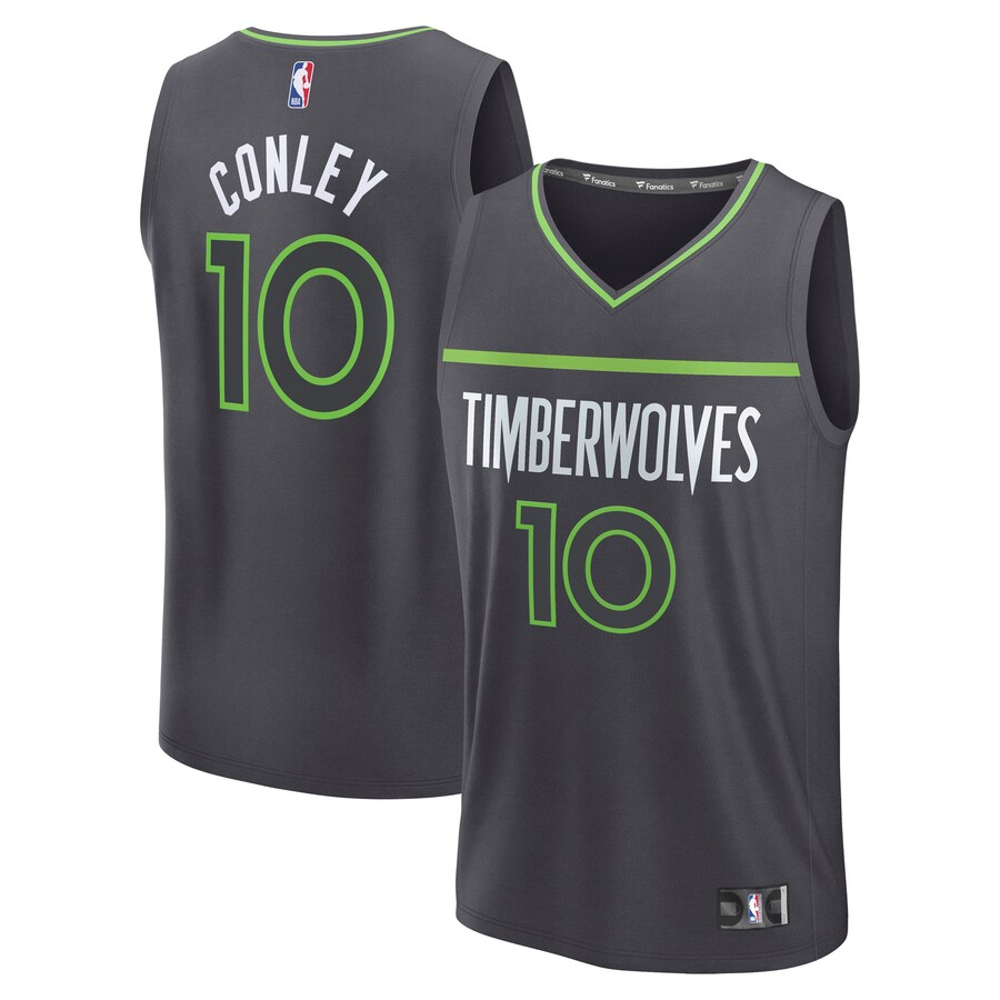 Men's Minnesota Timberwolves Mike Conley Fanatics Charcoal Fast Break Replica Player Jersey - Statement Edition - Puhuasuan