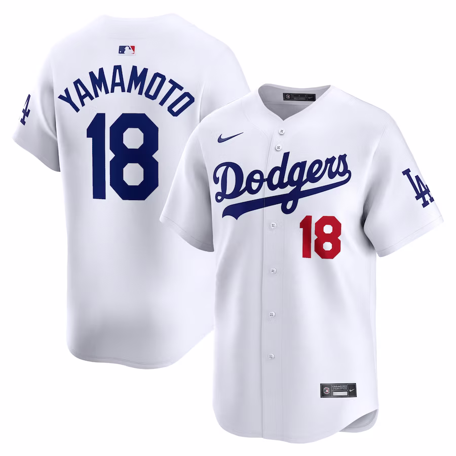 Men's Los Angeles Dodgers Yoshinobu Yamamoto Nike White Home Limited Player Jersey - Puhuasuan