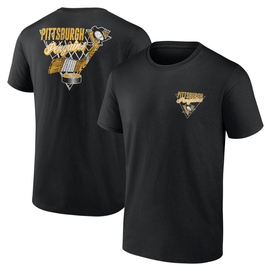 Men's Pittsburgh Penguins Black Net Slap T-Shirt - Puhuasuan