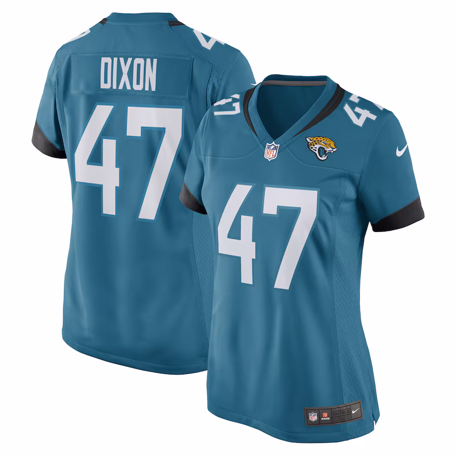 Women's De'Shaan Dixon Jacksonville Jaguars Nike Teal Game Player Jersey - Puhuasuan
