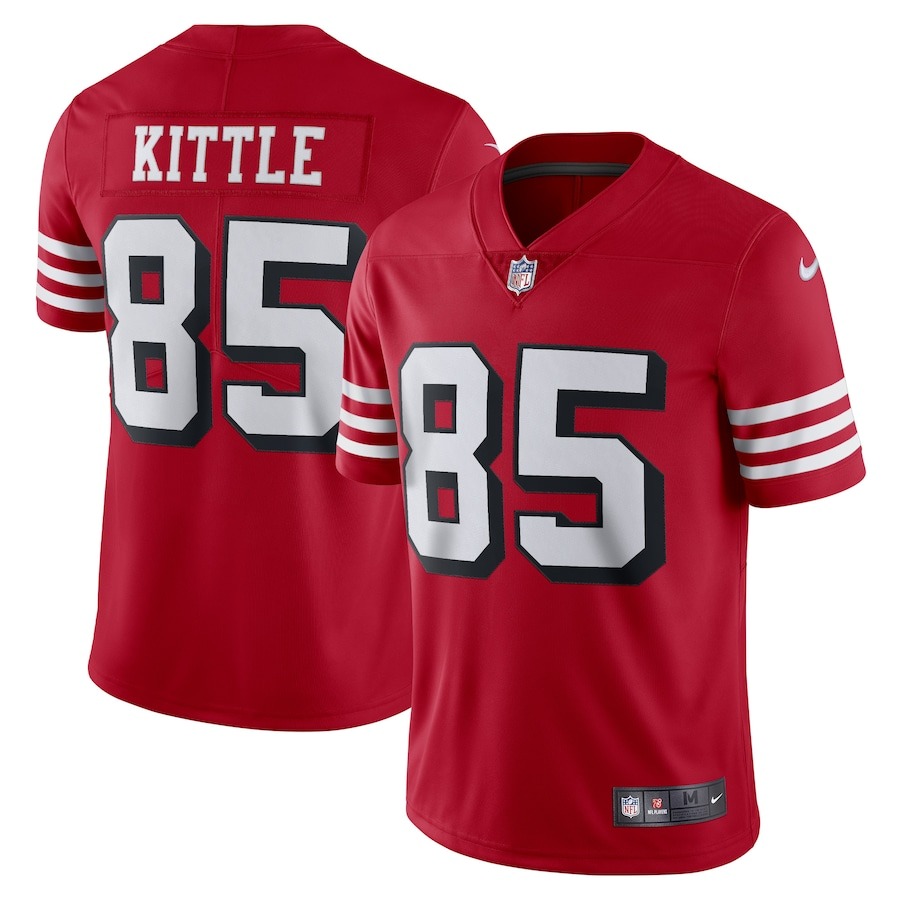 Men's San Francisco 49ers George Kittle Nike Red Alternate Vapor Limited Player Jersey - Puhuasuan
