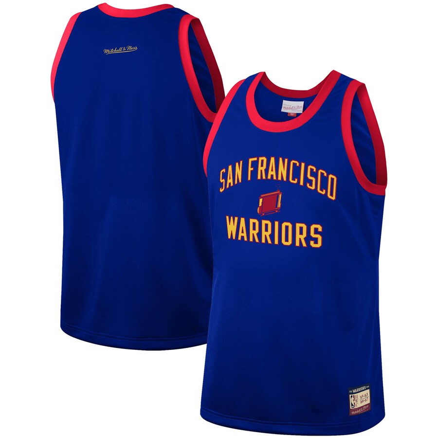 Men's Golden State Warriors Mitchell & Ness Royal Hardwood Classics Team Heritage Fashion Jersey - Puhuasuan