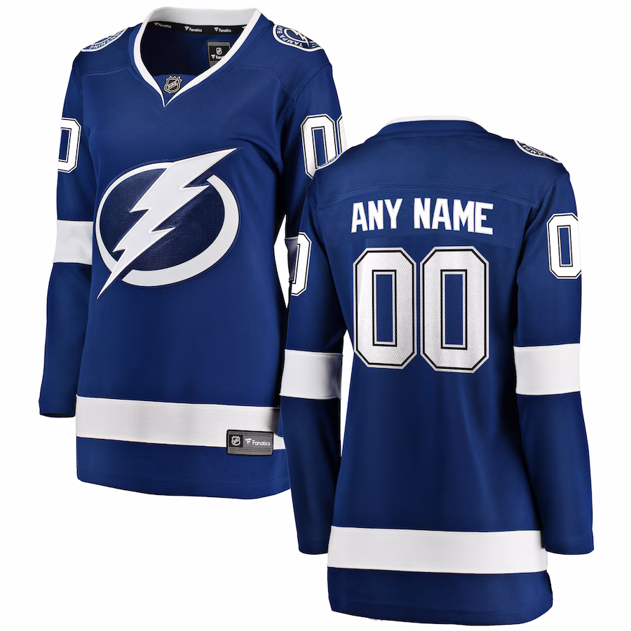 Women's Tampa Bay Lightning Fanatics Blue Home Breakaway Custom Jersey - Puhuasuan