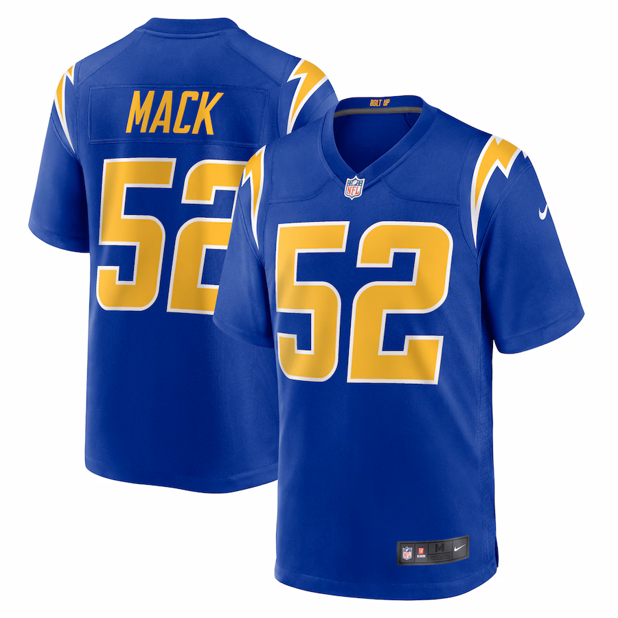 Men's Los Angeles Chargers Khalil Mack Nike Royal Alternate Game Jersey - Puhuasuan