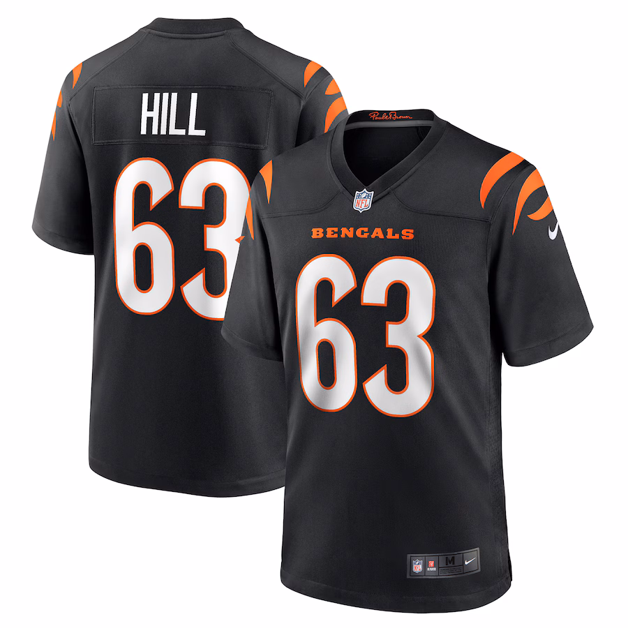 Men's Cincinnati Bengals Trey Hill Nike Black Game Jersey - Puhuasuan