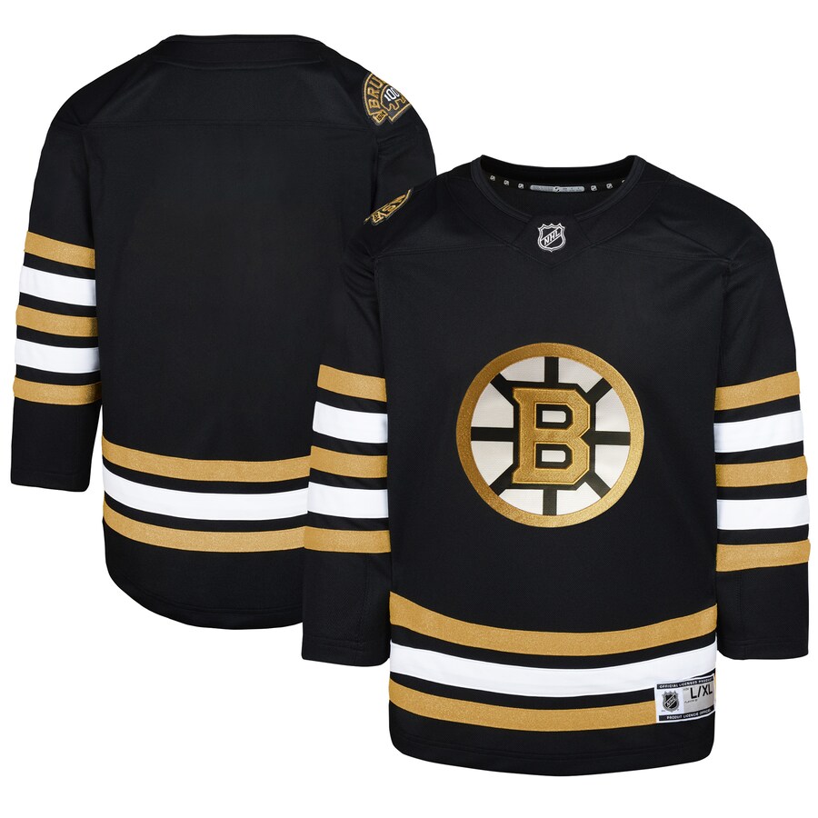 Youth Boston Bruins  Black 100th Anniversary Premier Jersey - Puhuasuan