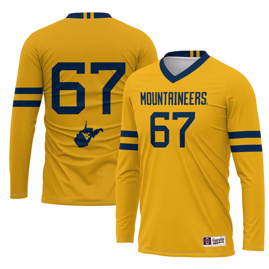 #67 West Virginia Mountaineers GameDay Greats Youth Lightweight Women's Volleyball Jersey - Gold - Puhuasuan
