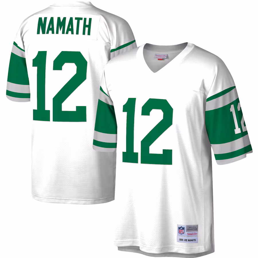 Men's New York Jets Joe Namath Mitchell & Ness White Legacy Replica Jersey - Puhuasuan