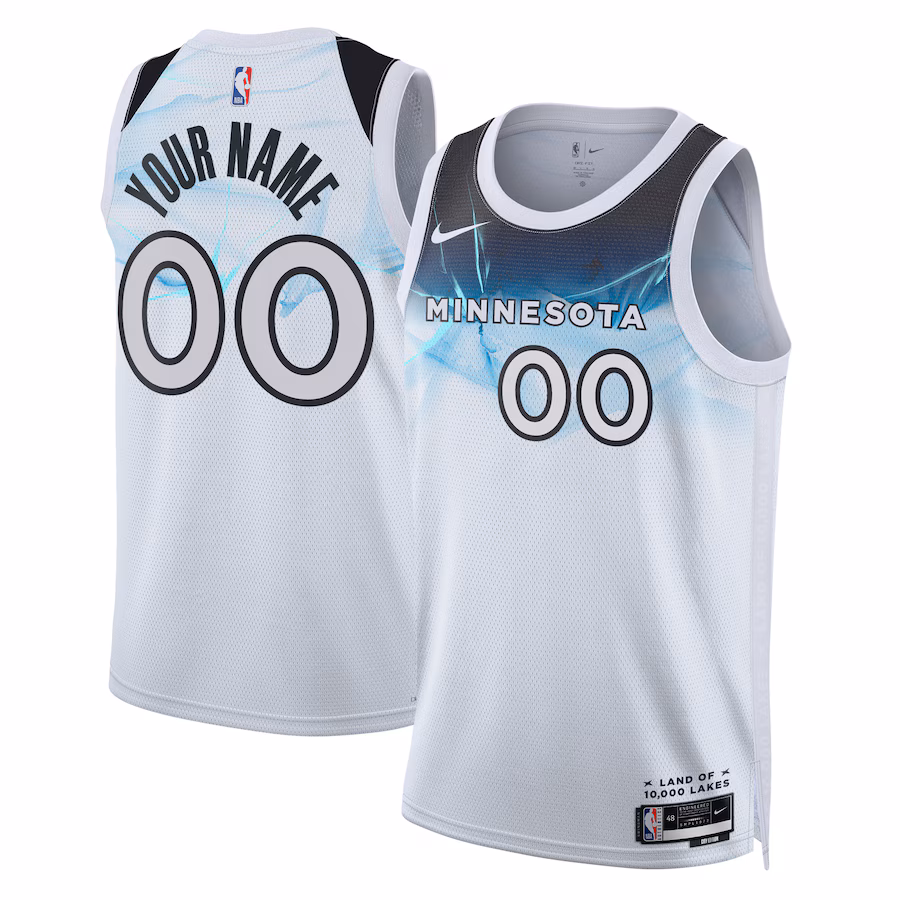 Unisex Minnesota Timberwolves Nike White 2024/25 Custom Swingman Jersey - City Edition - Puhuasuan