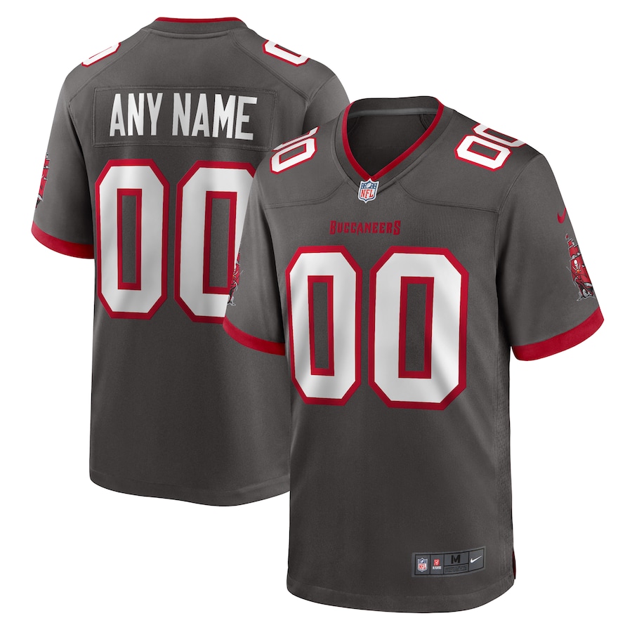 Men's Tampa Bay Buccaneers Nike Pewter Alternate Custom Game Jersey - Puhuasuan