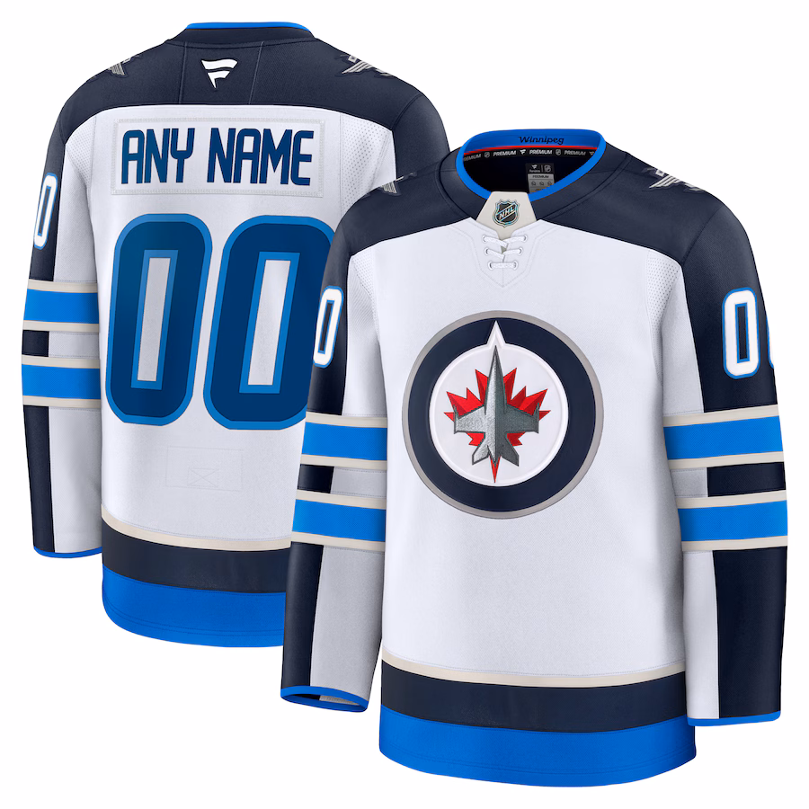 Men's Winnipeg Jets Fanatics White Away Premium Custom Jersey - Puhuasuan