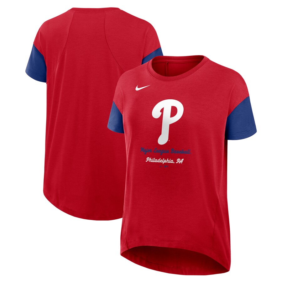 Women's Philadelphia Phillies Nike Red Flowy T-Shirt - Puhuasuan