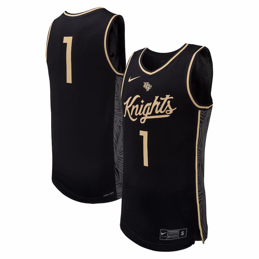 Men's Nike #1 Black UCF Knights Replica Basketball Jersey - Puhuasuan