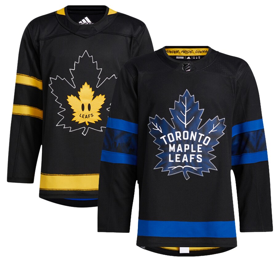 Men's adidas Black Authentic Toronto Maple Leafs x drew house Alternate Blank Jersey - Puhuasuan