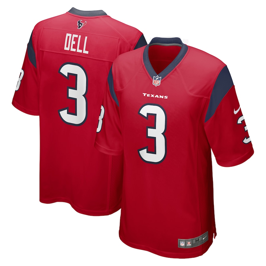 Men's Houston Texans Tank Dell Nike Red Alternate Player Game Jersey - Puhuasuan