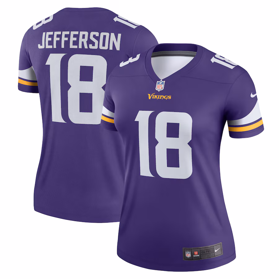 Women's Minnesota Vikings Justin Jefferson Nike Purple Legend Player Performance Top - Puhuasuan