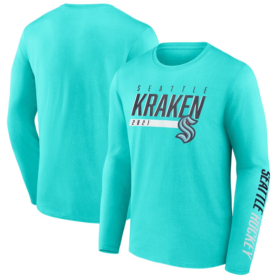 Men's Seattle Kraken Fanatics Light Blue Long Sleeve T-Shirt - Puhuasuan