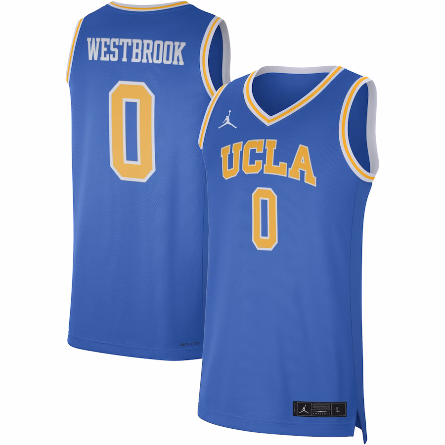 Russell Westbrook UCLA Bruins Jordan Brand Limited Basketball Jersey - Blue - Puhuasuan