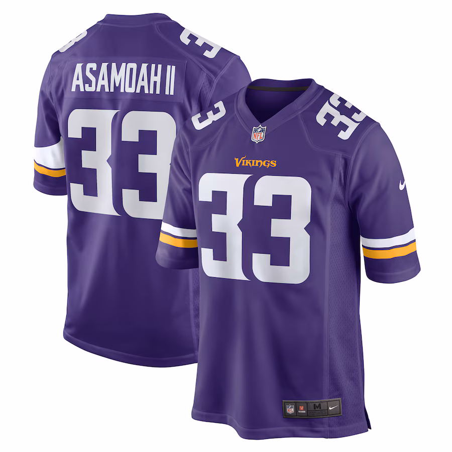 Men's Minnesota Vikings Brian Asamoah Nike Purple Player Game Jersey - Puhuasuan