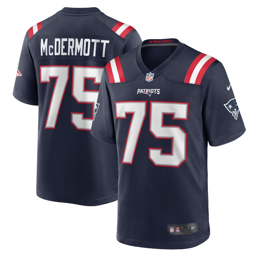 Men's New England Patriots Conor McDermott Nike Navy Home Game Player Jersey - Puhuasuan