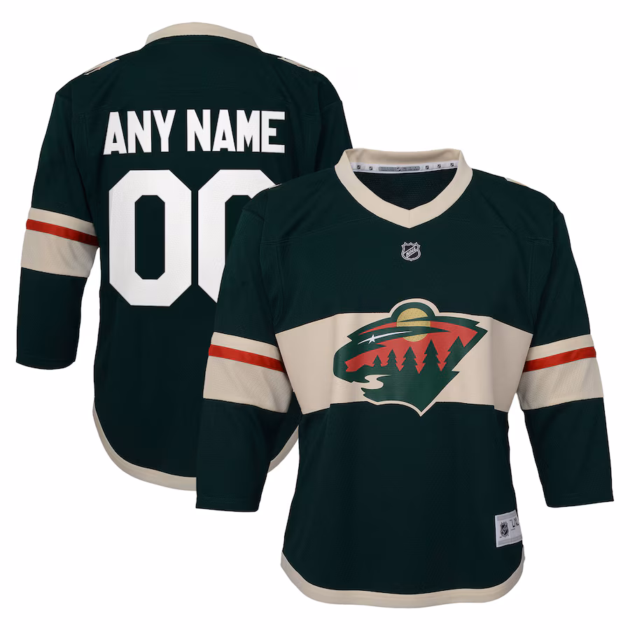 Youth Minnesota Wild Green Replica Custom Jersey - Puhuasuan
