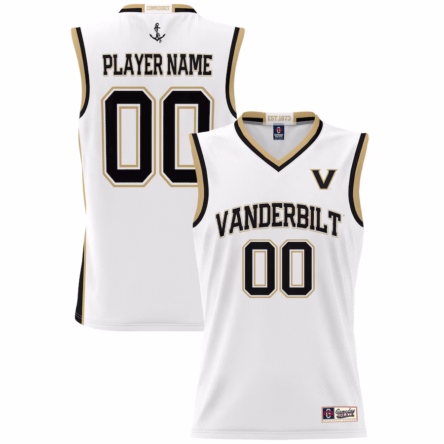 Vanderbilt Commodores GameDay Greats NIL Pick-A-Player Men's Basketball Jersey - White - Puhuasuan