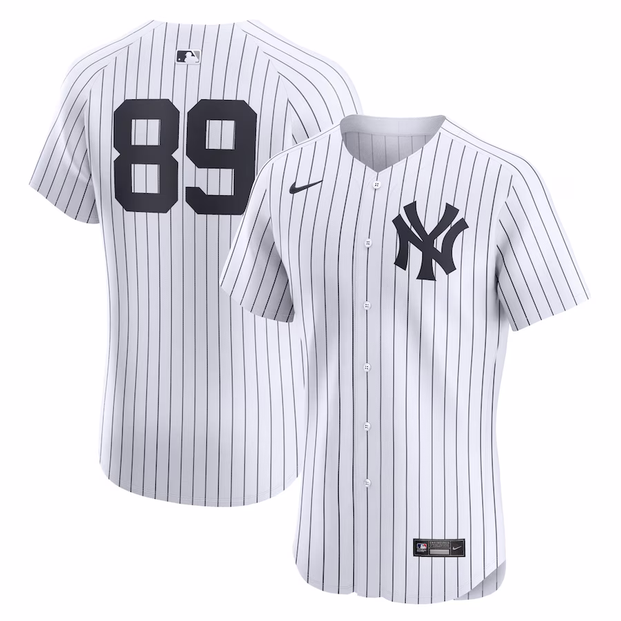 Men's New York Yankees Jasson Dominguez Nike White Home Elite Player Jersey - Puhuasuan