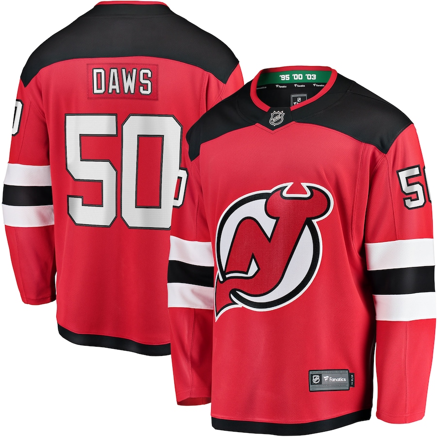 Men's New Jersey Devils Nico Daws Fanatics Red Home Breakaway Player Jersey - Puhuasuan