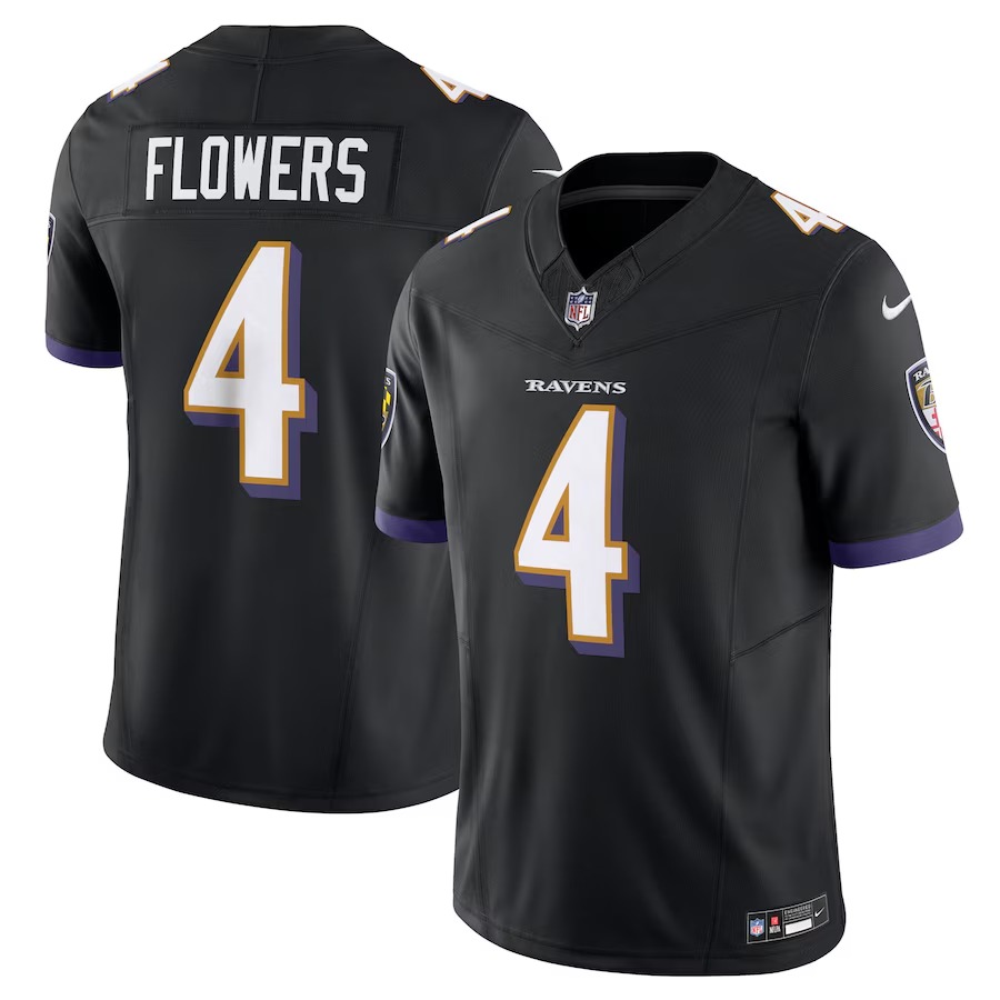 Men's Baltimore Ravens Zay Flowers Nike Black Alternate Vapor F.U.S.E. Limited Jersey - Puhuasuan