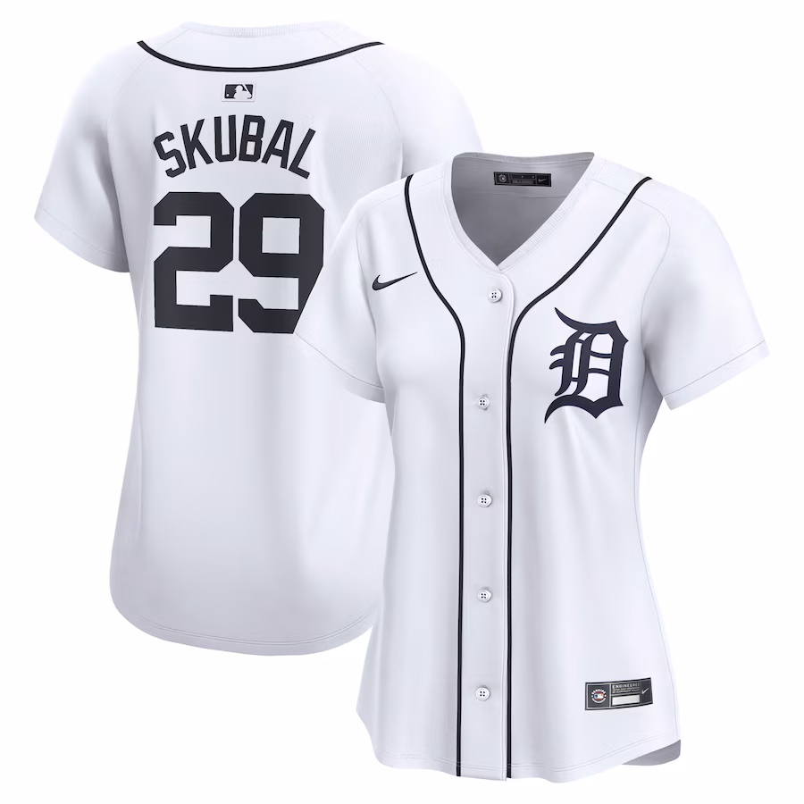 Women's Detroit Tigers Tarik Skubal Nike White  Limited Player Jersey - Puhuasuan