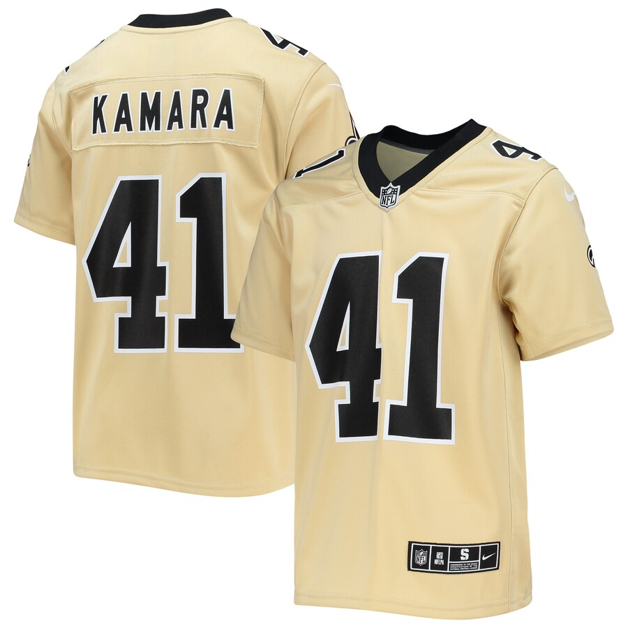 Youth New Orleans Saints Alvin Kamara Nike Gold Inverted Team Game Jersey - Puhuasuan