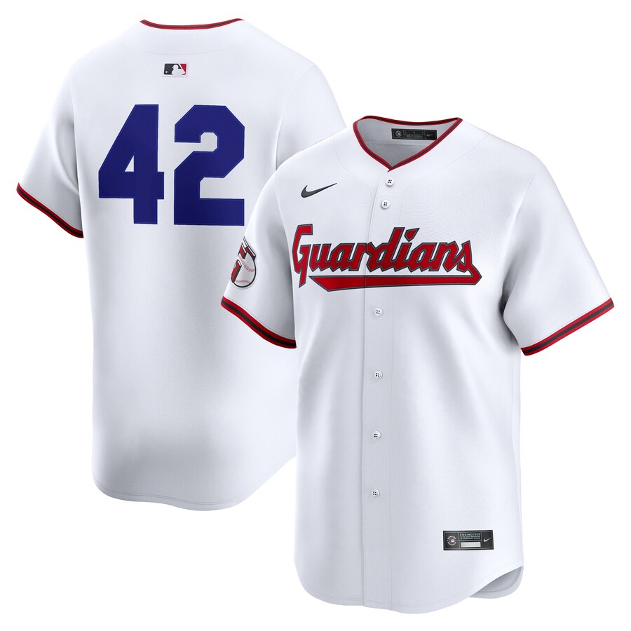 Men's Cleveland Guardians Nike White Home 2025 Jackie Robinson Day Limited Jersey - Puhuasuan