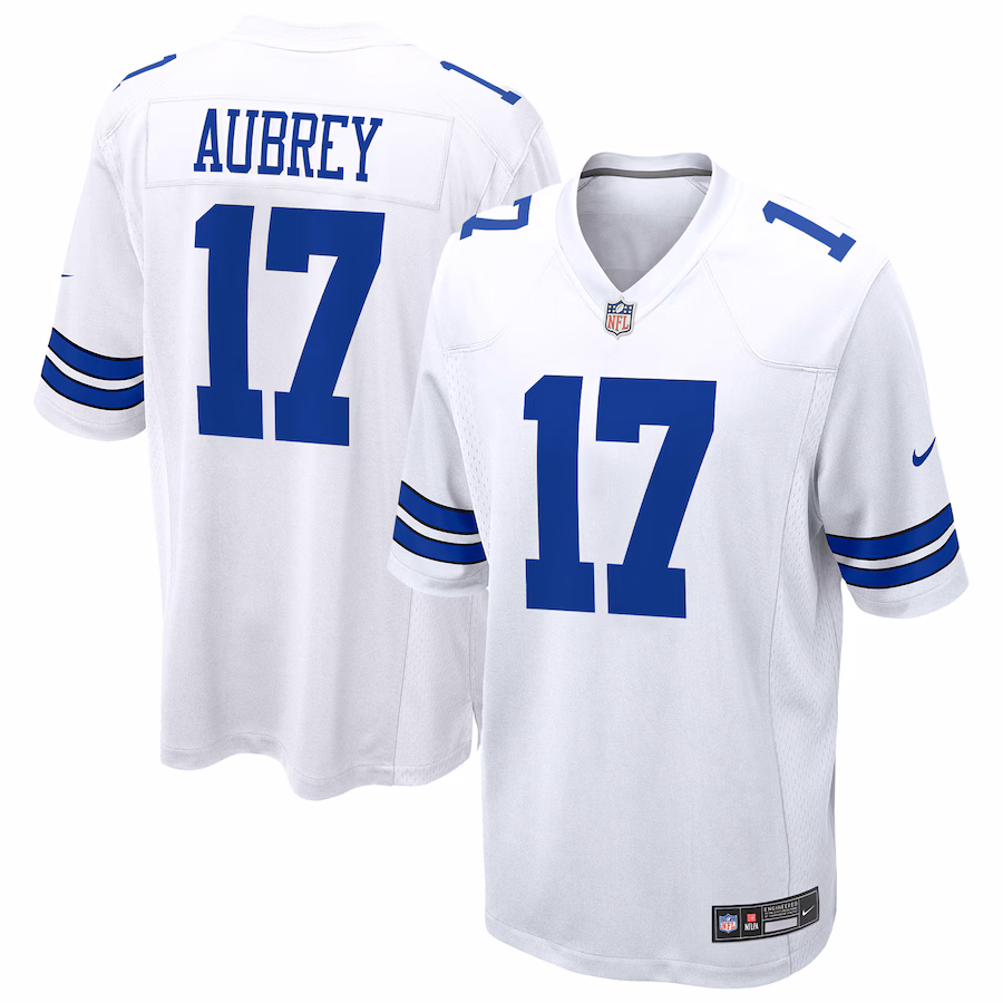 Men's Dallas Cowboys Brandon Aubrey Nike White Game Jersey - Puhuasuan